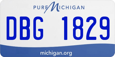MI license plate DBG1829