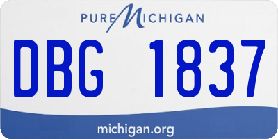MI license plate DBG1837
