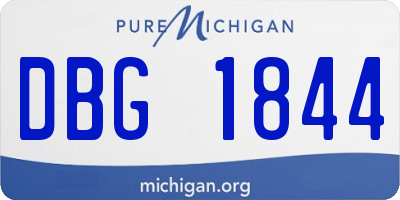 MI license plate DBG1844