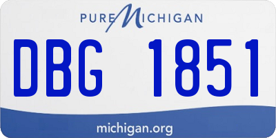 MI license plate DBG1851