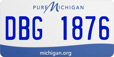 MI license plate DBG1876