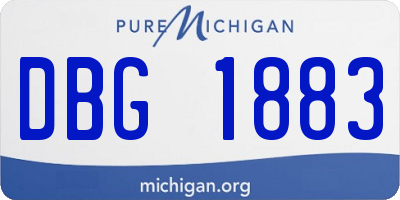 MI license plate DBG1883