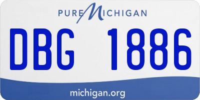 MI license plate DBG1886