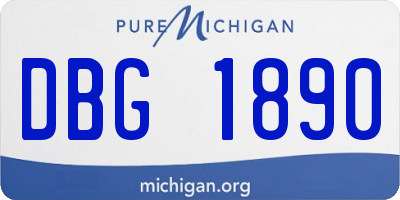 MI license plate DBG1890