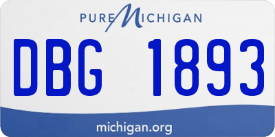 MI license plate DBG1893