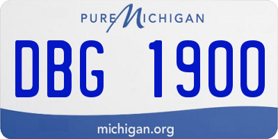 MI license plate DBG1900