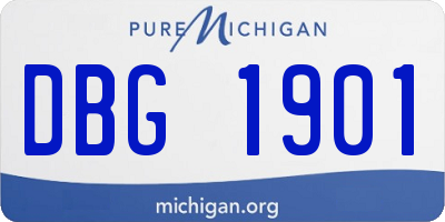 MI license plate DBG1901
