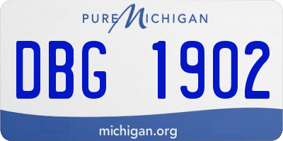 MI license plate DBG1902