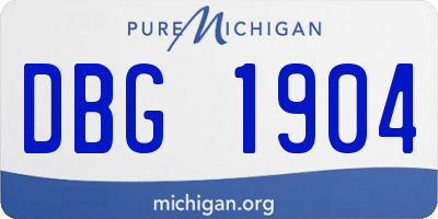 MI license plate DBG1904