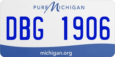 MI license plate DBG1906