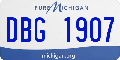 MI license plate DBG1907