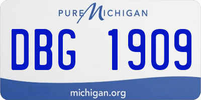MI license plate DBG1909