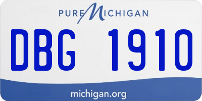 MI license plate DBG1910