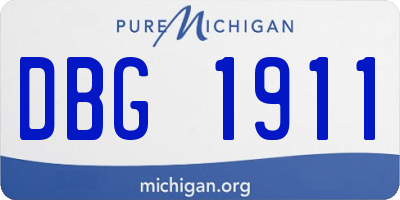 MI license plate DBG1911