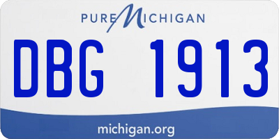 MI license plate DBG1913