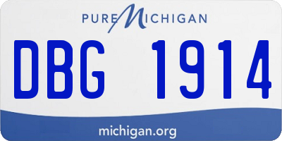 MI license plate DBG1914