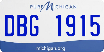 MI license plate DBG1915