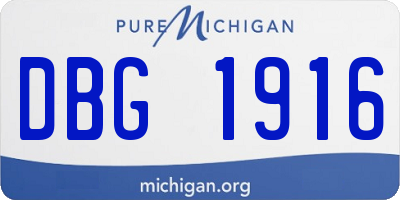 MI license plate DBG1916
