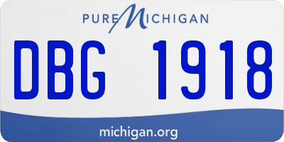 MI license plate DBG1918