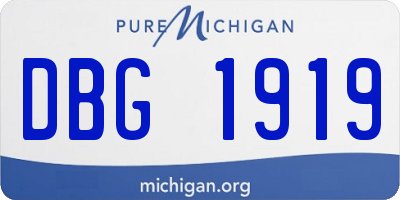 MI license plate DBG1919