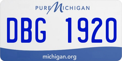 MI license plate DBG1920