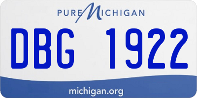 MI license plate DBG1922