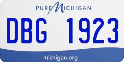 MI license plate DBG1923
