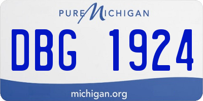 MI license plate DBG1924