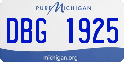 MI license plate DBG1925