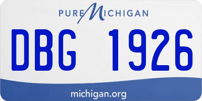 MI license plate DBG1926