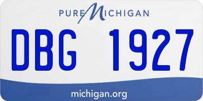 MI license plate DBG1927