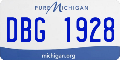 MI license plate DBG1928