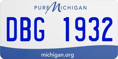 MI license plate DBG1932