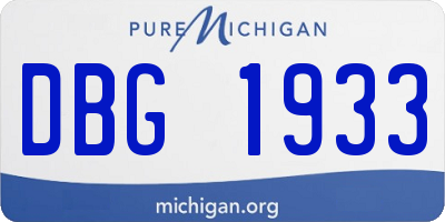 MI license plate DBG1933