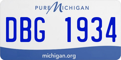 MI license plate DBG1934