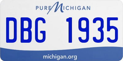 MI license plate DBG1935
