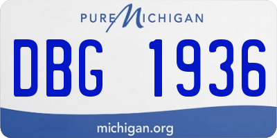MI license plate DBG1936