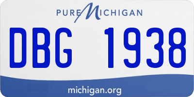 MI license plate DBG1938