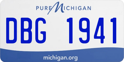 MI license plate DBG1941