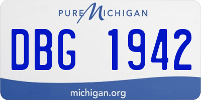 MI license plate DBG1942