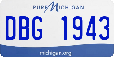MI license plate DBG1943