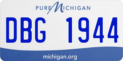 MI license plate DBG1944