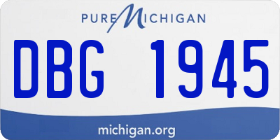 MI license plate DBG1945