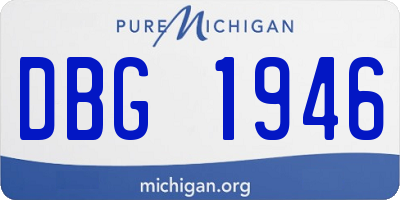 MI license plate DBG1946