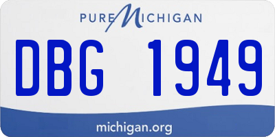 MI license plate DBG1949