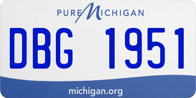 MI license plate DBG1951