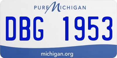 MI license plate DBG1953