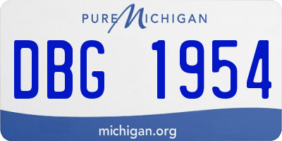 MI license plate DBG1954