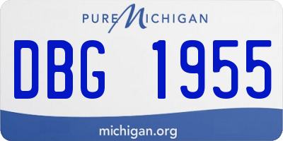 MI license plate DBG1955