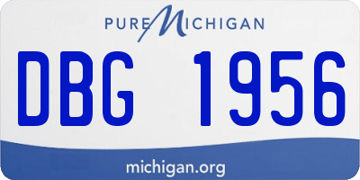 MI license plate DBG1956